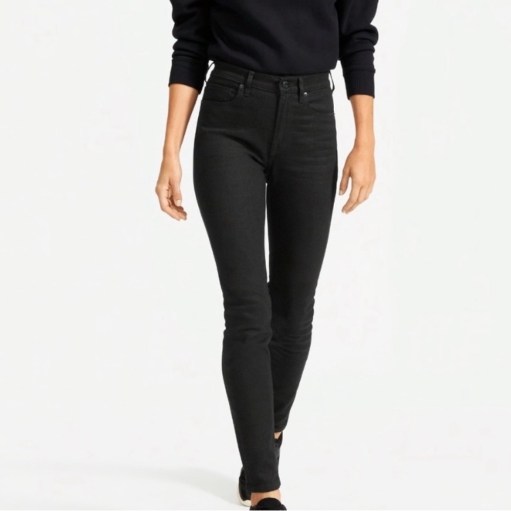 Everlane High Rise Skinny Jeans Size 29 Tall Black